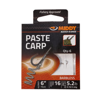 Middy Paste Carp Barbless Hooks-to-Nylon